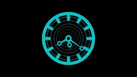 Abstract analog clock or timer icon with a circular dotted design and moder.. Stock Footage 336886786