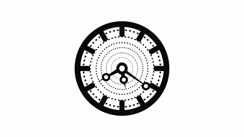 Abstract analog clock or timer icon with a circular dotted design and moder.. Stock Footage 336886804