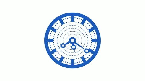 Abstract analog clock or timer icon with a circular dotted design and moder.. Stock Footage 336886810