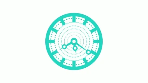 Abstract analog clock or timer icon with a circular dotted design and moder.. Stock Footage 336886812
