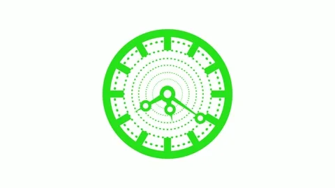 Abstract analog clock or timer icon with a circular dotted design and moder.. Stock Footage 336886819