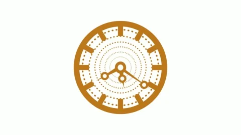 Abstract analog clock or timer icon with a circular dotted design and moder.. Stock Footage 336886820