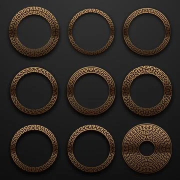 Abstract ancient design circle rings Stock Illustration