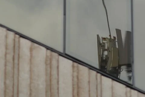 Abstract and artistic reflections in a window of a concrete building Stock Photos