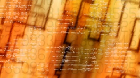 Abstract and binary background with math formulas moving across Stock Footage 113594710