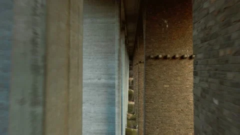 Abstract and breathtaking view underneath a highway bridge Stock Footage 155791766