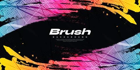 Abstract and Colorful Gradient Brush Background with Halftone Effect イラスト素材