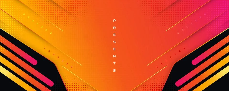 Abstract and Creative Orange Gradient Background with Modern Technology Ilustración de archivo