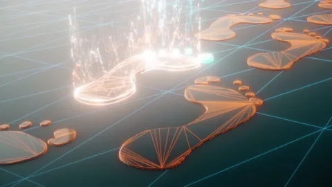 Abstract and digital human footprints 4k Stock Footage 146227830