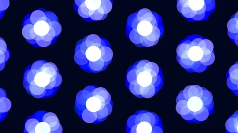 Abstract and futuristic flowers pattern on black gradient Stock Footage 221324940