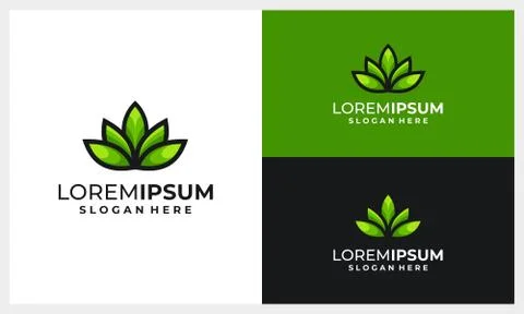 Abstract and modern leaf or leaves logo design template inspiration Stock Illustration