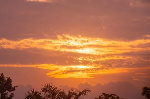 Abstract and pattern of cloud sky Calming coral, Orange, Trend color of the.. Stock Photos