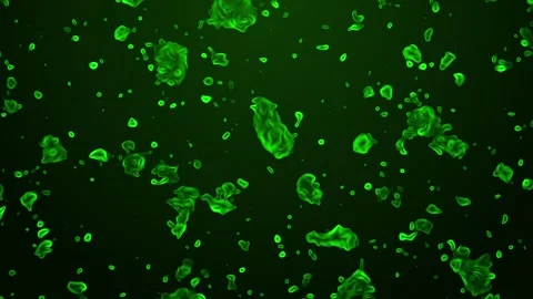 Abstract and smooth volumetric forms of the virus that attract each other Stock Footage 260401405