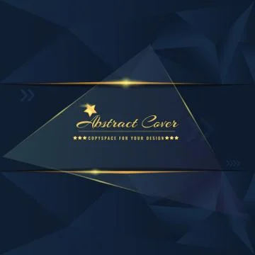 Abstract and solid dark cover design template with glowing golden elements Stock Illustration