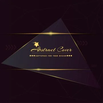 Abstract and solid dark cover design template with glowing golden elements Illustrazione stock