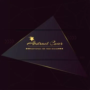 Abstract and solid dark cover design template with glowing golden elements Stock Illustration