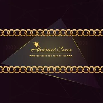 Abstract and solid dark cover design template with glowing golden elements 스톡 일러스트