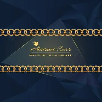 Abstract and solid dark cover design template with glowing golden elements Stock Illustration