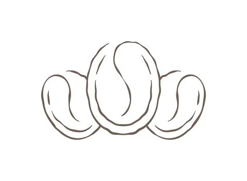 Abstract And Stylized Group Of Three Coffee Beans Logo Vector Illustration Stockillustratie