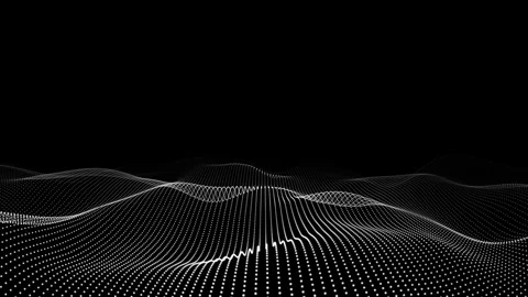 Abstract and technical point white wave background loop. Dot pattern with halfto Stock Footage 327176809