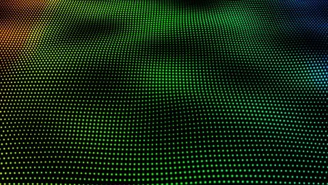 Abstract and technology multicolor dots wave background. Dot pattern with h.. Stock Illustration