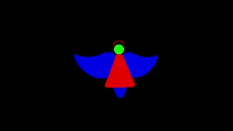 Abstract Angel Shape in Vibrant Colors on Black Background Stock Footage 341921302