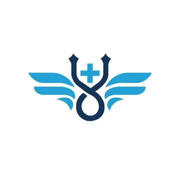 Abstract Angel Vector Logo Design. Represents the Concept of religion, kindness  Stock Illustration