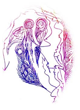 Abstract Angels conversing Stock Illustration