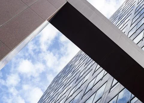 Abstract angle of skyscraper Stock Photos