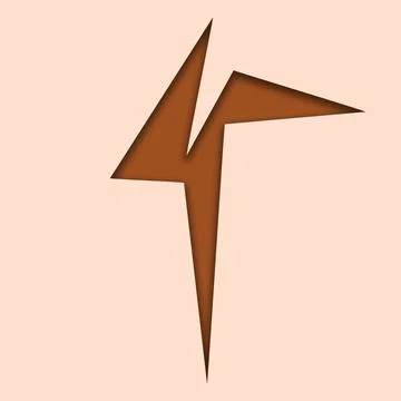 Abstract Angular Brown Form with Subtle Shadow Ilustração Stock