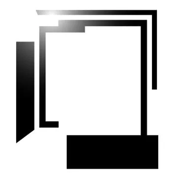 Abstract angular, edgy shape on white. Vector art. Stock Illustration