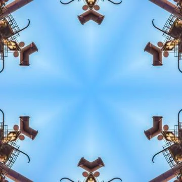 Abstract angular shapes made from metal bars Stock Photos