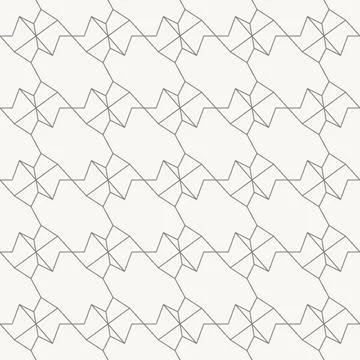 Abstract angular star chain seamless pattern in minimal line design, geometric Illustration