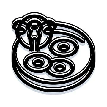 Abstract animal head icon with circular elements Illustrazione stock