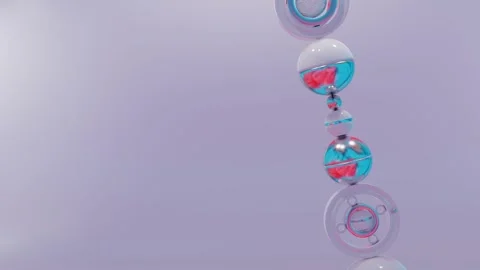 Abstract animated 3D composition. spheres one on one roll back and forth. 3D ren Video stock 313346935