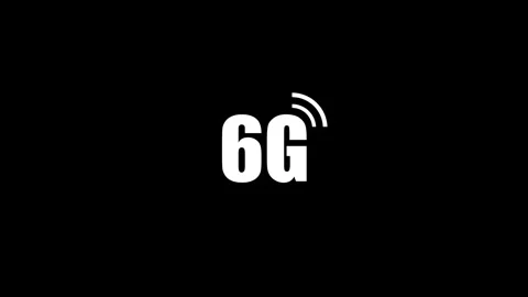 Abstract animated 6G network icon on background Stock Footage 263695786