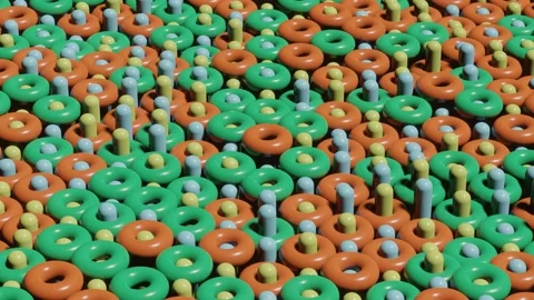 Abstract animated background with 3d render multicolor elements. Seamless loop Stock Footage 167595609