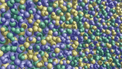 Abstract animated background with 3d render multicolor elements. Seamless loop Stock Footage 169509892