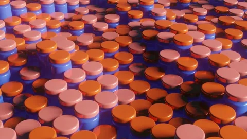 Abstract animated background with 3d render multicolor elements. Seamless loop Stock Footage 170773131