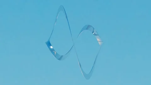 Abstract animated background blue color. slowly deforming curled figure on blue  Video stock 308873198