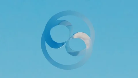 Abstract animated background blue color. slowly deforming curled figure on blue  库存影片 308873200
