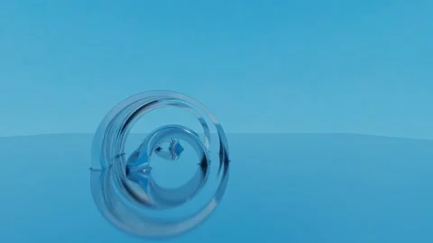 Abstract animated background of blue color. deforming curled figure on blue back Stock-Footage 308873214
