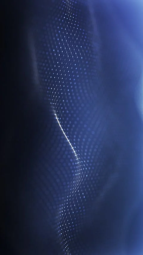 Abstract animated background featuring flowing particle dot network, luminous Stock Footage 289756128