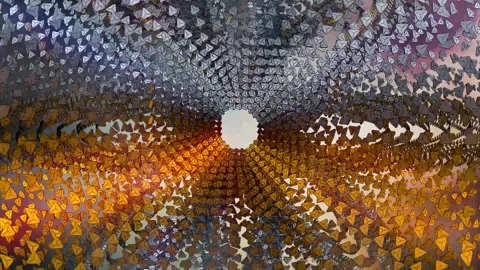 Abstract animated background filled with moving and rotating around geometry 01 Stock Footage 271229790