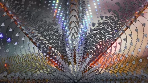 Abstract animated background filled with moving and rotating around geometry 02 Video stock 271230043