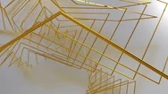 Abstract Animated Background From Gold Wire. Seamless Looping. Stock Footage