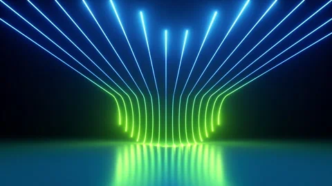 Abstract animated background of green blue neon lines Stock Footage 276182347
