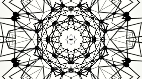Abstract animated background of kaleidoscope patterns. 3d rendering. Stock Footage 96061963