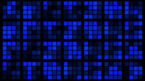 Abstract animated background with light show in blue - square elements Stock Footage 151625624