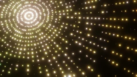 Abstract animated background. many glowing yellow particles moving on black back Stock Footage 311824107